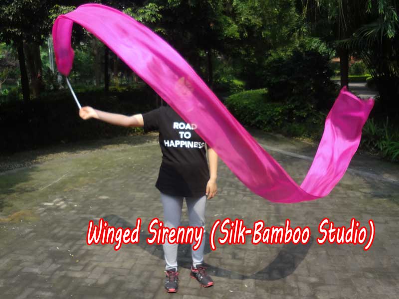 1 piece pink 4m (4.4 yds) silk worship streamer