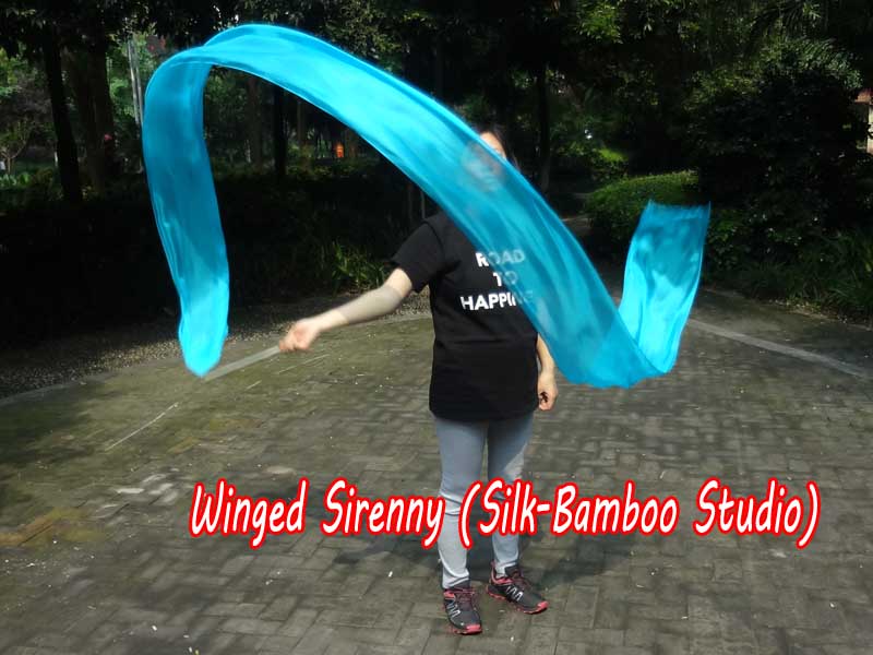 1 piece turquoise 4m (4.4 yds) silk worship streamer