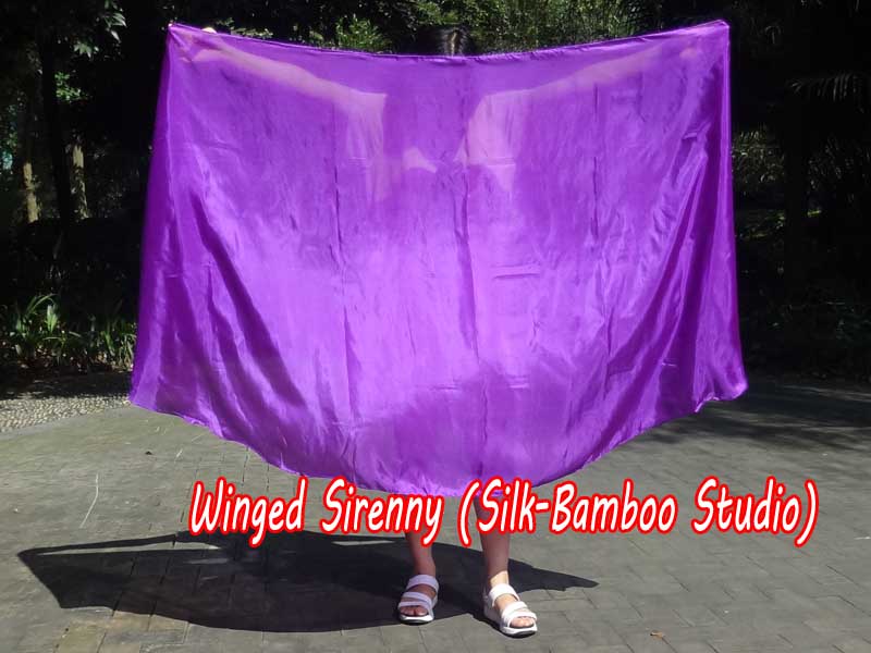1 PIECE purple half circle 6 Mommes belly dance silk veil