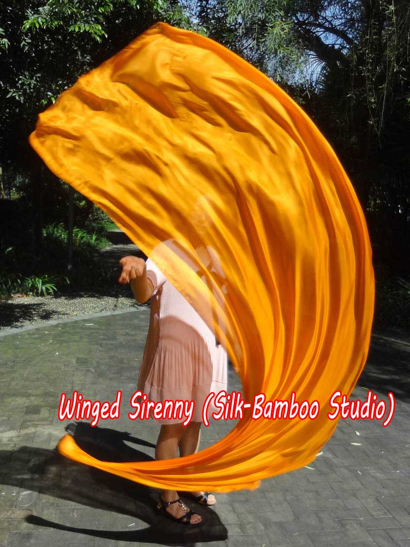 1 Piece orange 2.3m (90") dance silk veil poi
