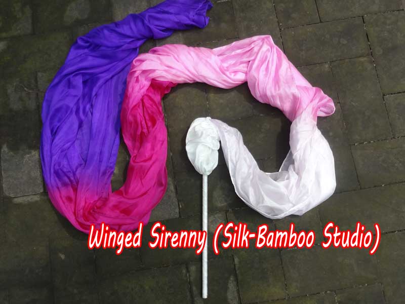 1 piece 2.5m (98") white-light pink-pink-purple worship silk throw streamer