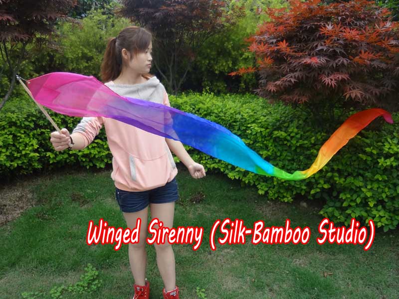 1 piece Rainbow (B) 2.5m (98") silk worship streamer