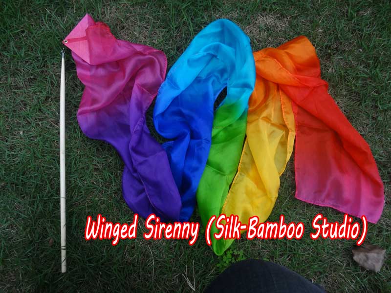 1 piece Rainbow (B) 2.5m (98") silk worship streamer