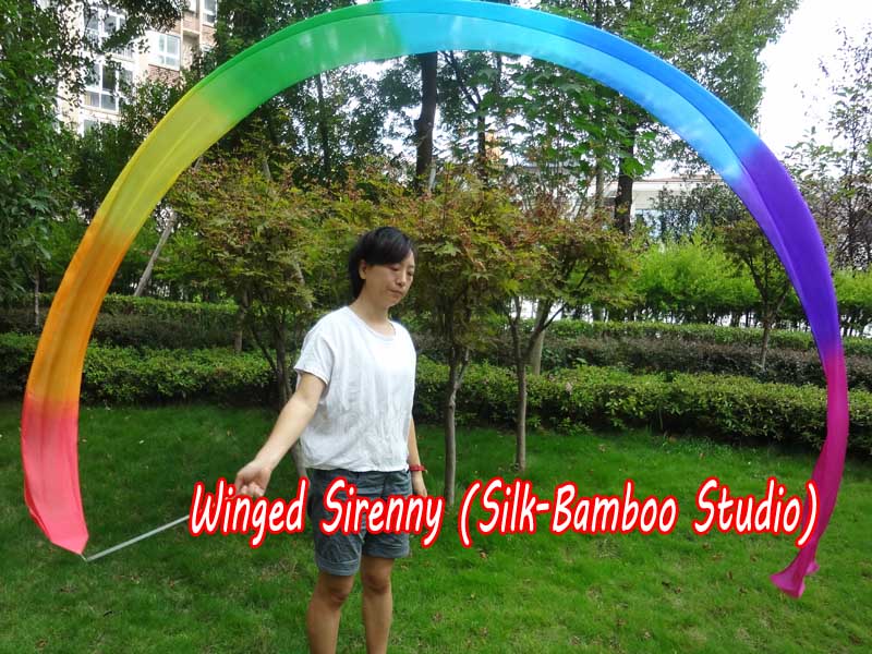 1 piece Rainbow 4m (4.4 yds) silk worship streamer