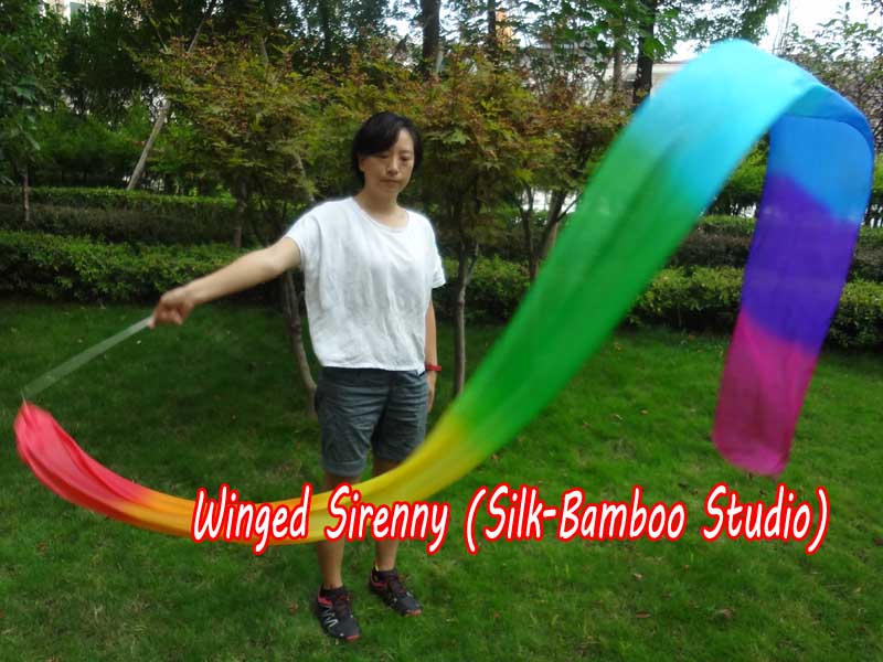 1 piece Rainbow 4m (4.4 yds) silk worship streamer
