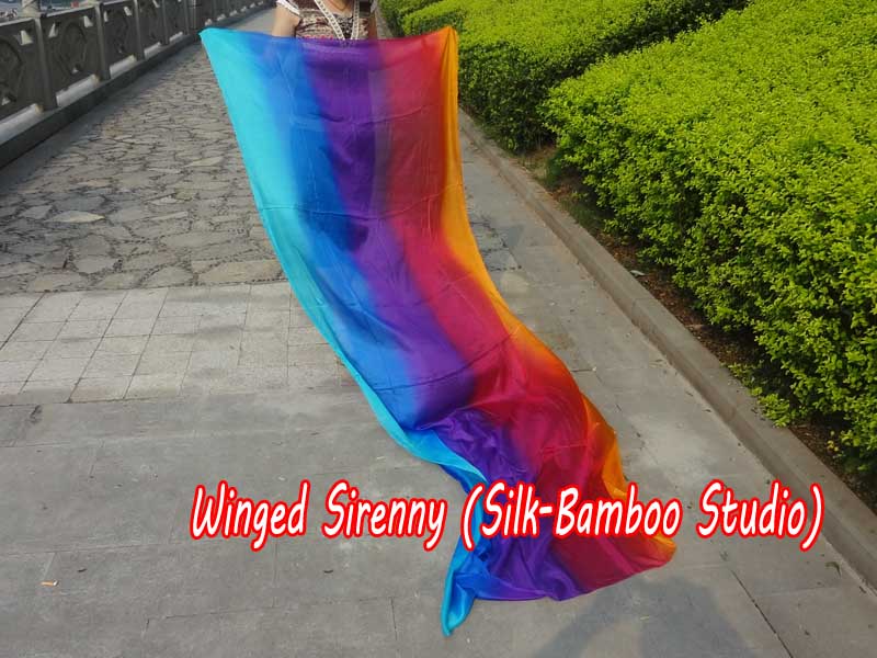 1 piece Iridescence 5 Mommes colorful belly dance silk veil 
