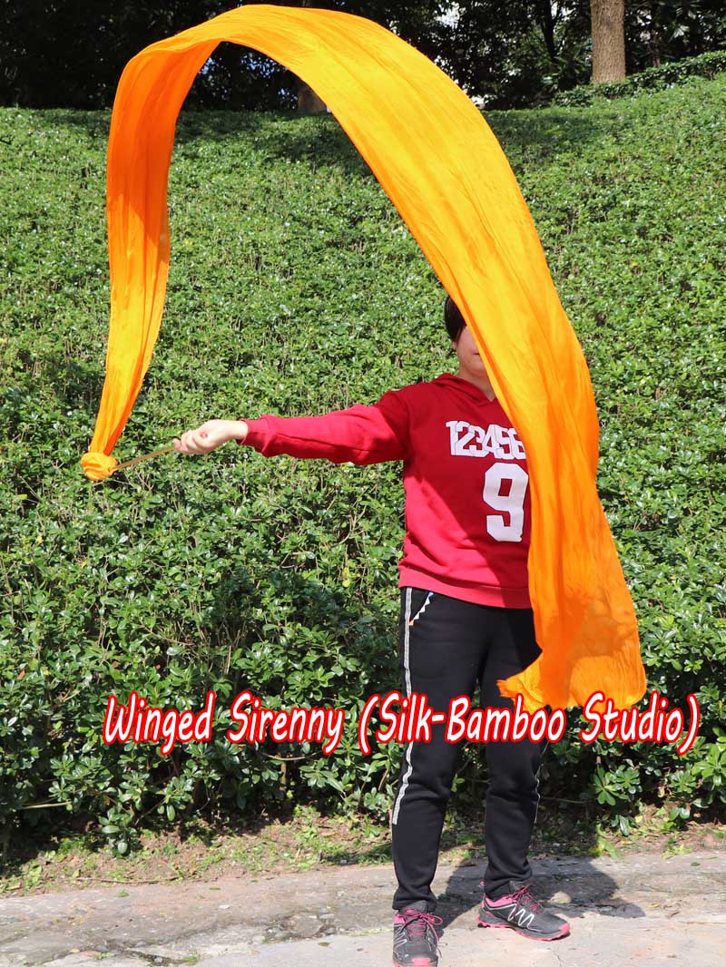 1 piece 4m (4.4 yards) orange worship silk throw streamer