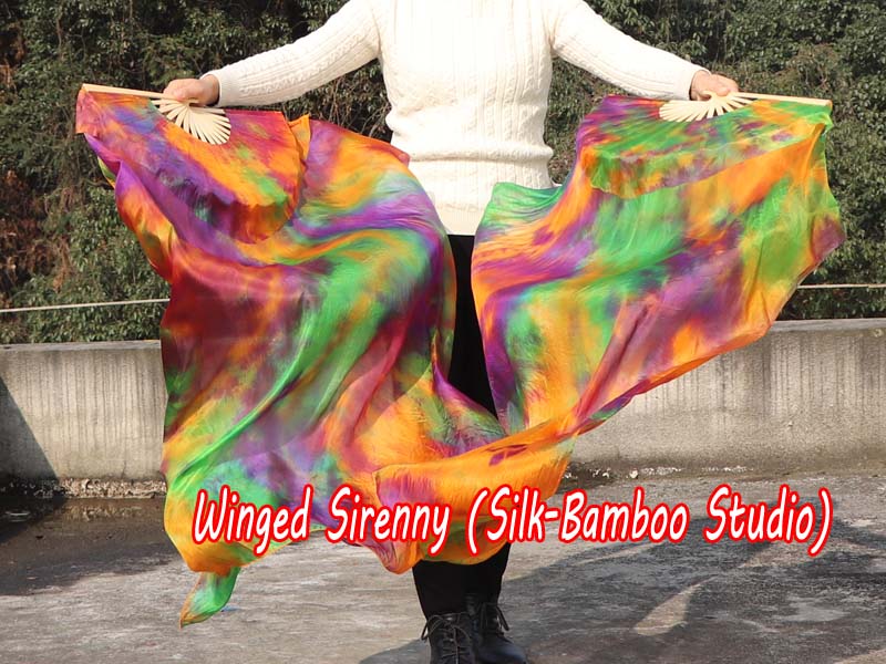 1 pair 1.1m (43") Serenity silk fan veils for kids
