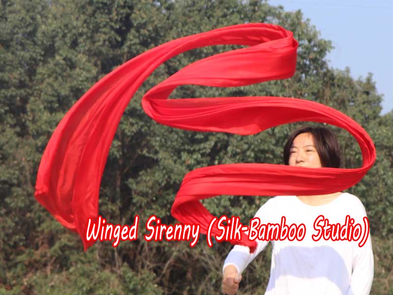 1 piece 4m (4.4 yards) red worship silk throw streamer