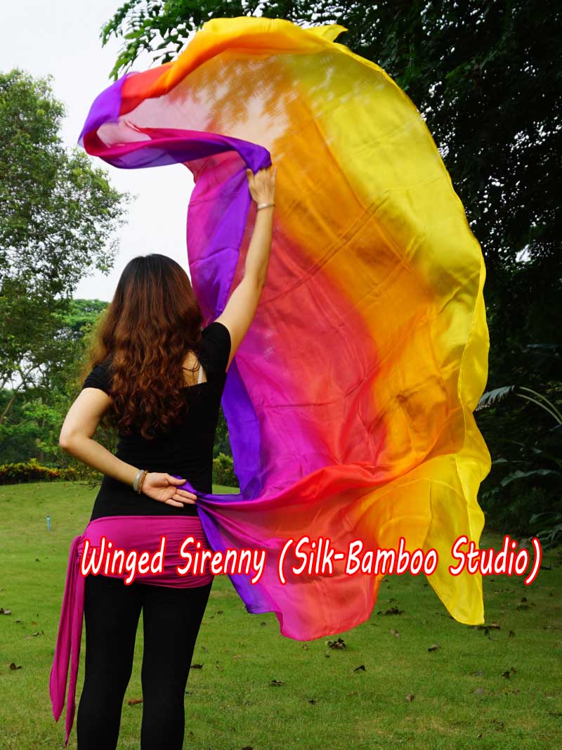 1 piece Glamor 5 Mommes colorful belly dance silk veil 
