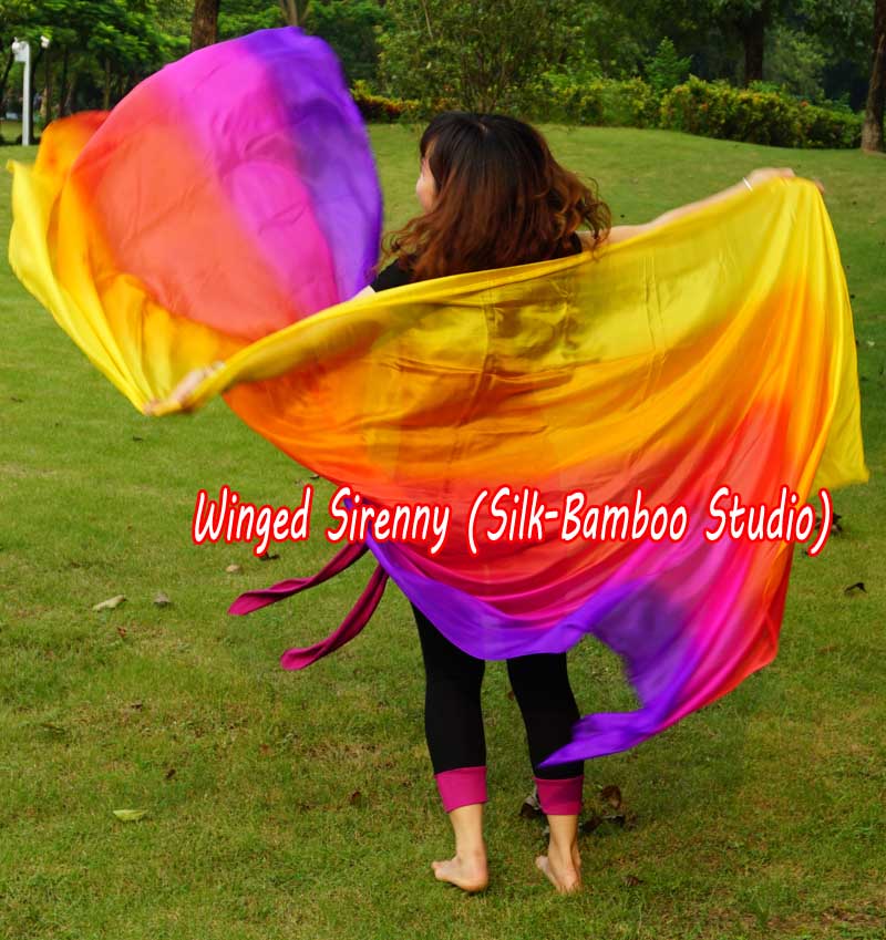 1 piece Glamor 5 Mommes colorful belly dance silk veil 