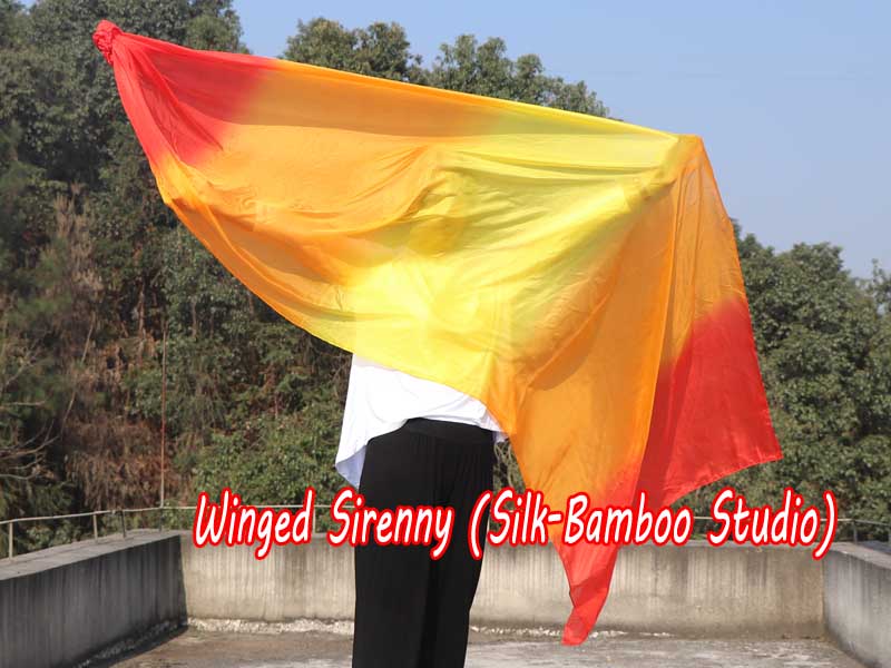 1 piece 2.5m (98") red-orange-yellow-orange-red worship silk throw streamer