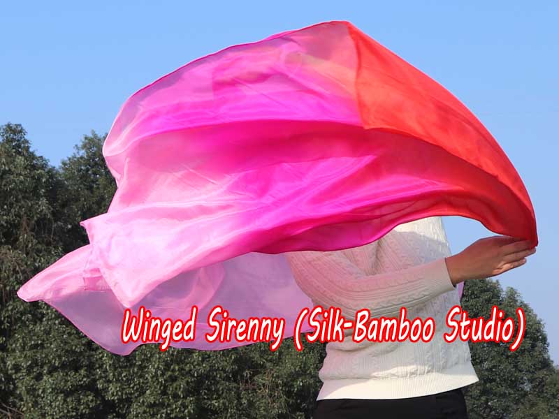 1 piece red-pink-light pink 5 Mommes colorful belly dance silk veil 