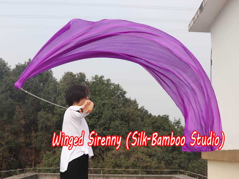 1 Piece purple 2.3m (90") dance silk veil poi