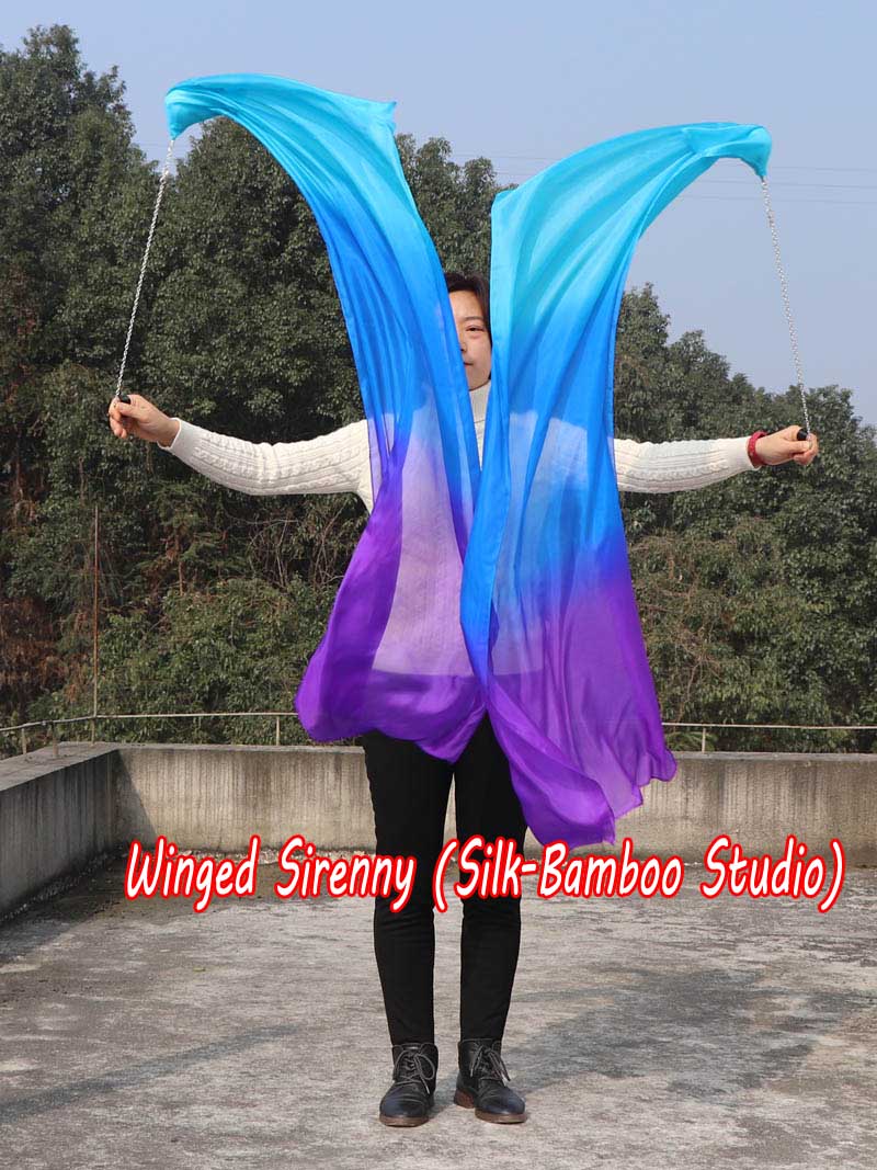 1 Piece Mystery 1.35m (53") dance silk veil poi