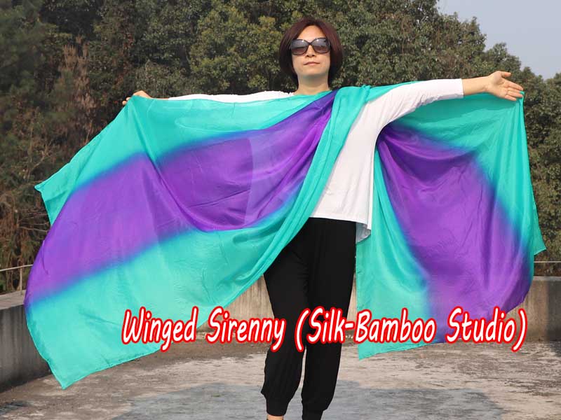 1 piece peacock-purple-peacock 5 Mommes colorful belly dance silk veil 