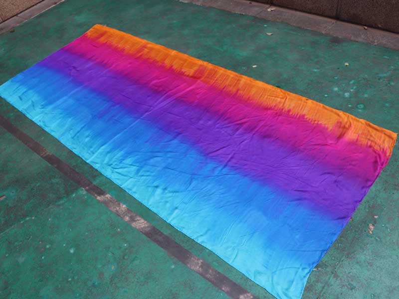 1 piece Iridescence tie-dye stripes 5 Mommes belly dance silk veil 