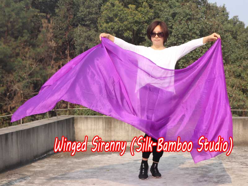 1 piece purple 5 Mommes belly dance silk veil 