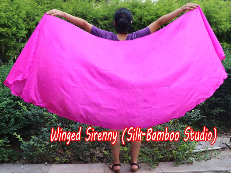 1 PIECE pink half circle 6 Mommes belly dance silk veil