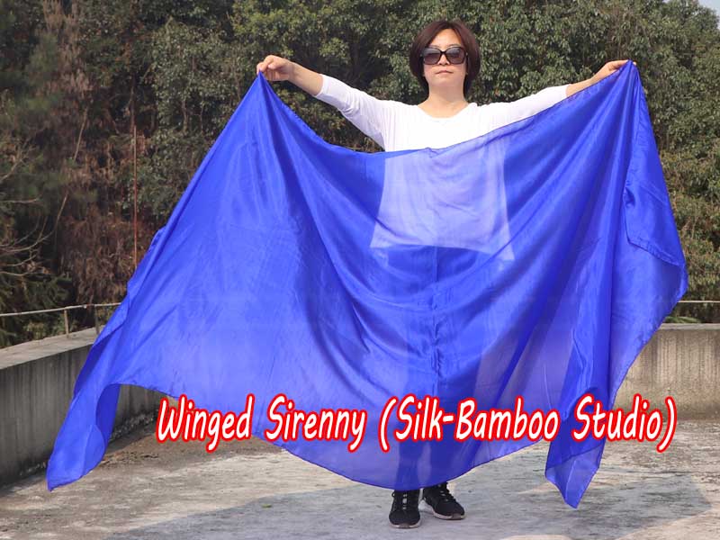 1 piece blue 5 Mommes belly dance silk veil 