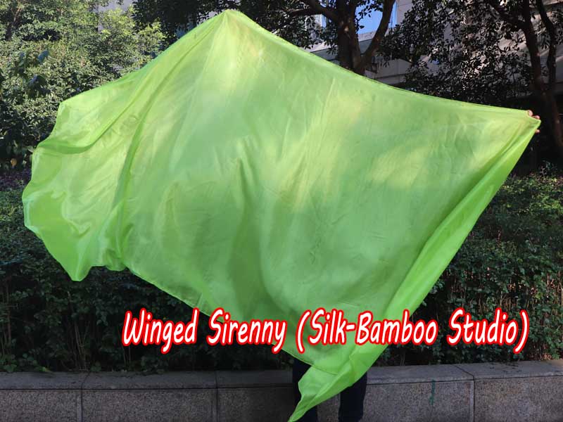 1 piece lime green 5 Mommes belly dance silk veil 