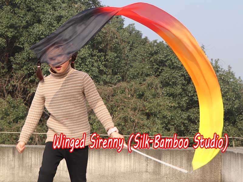 1 piece yellow-orange-red-black 1.8m (71") silk streamer