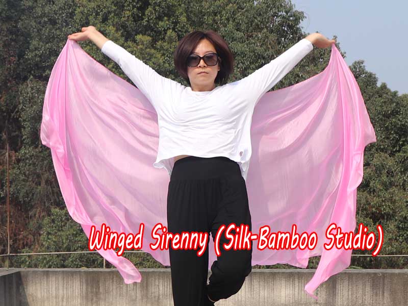 1 piece pale pink 5 Mommes belly dance silk veil 