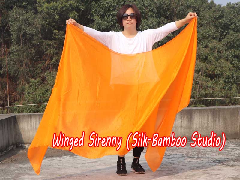 1 piece orange 5 Mommes belly dance silk veil 