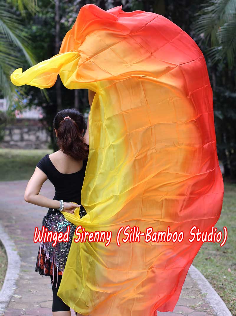1 piece Fire 5 Mommes colorful belly dance silk veil 