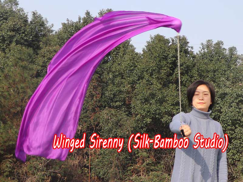 1 Piece purple 1.35m (53") dance silk veil poi