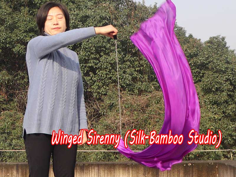 1 Piece purple 1.35m (53") dance silk veil poi