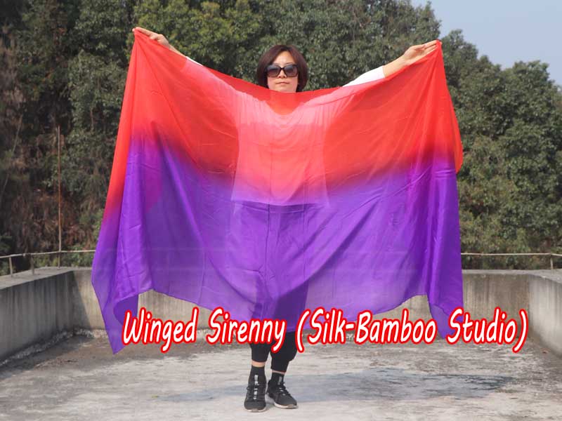 1 piece purple-red 5 Mommes colorful belly dance silk veil 