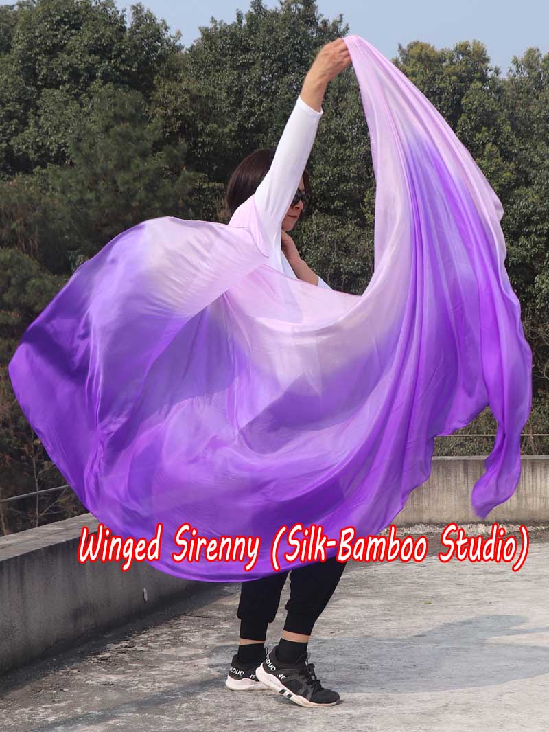 1 piece purple shading 5 Mommes belly dance silk veil 