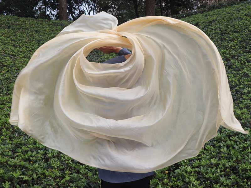 beige 5 Mommes 2.7m*1.4m (3 yds x 55") belly dance silk veil 