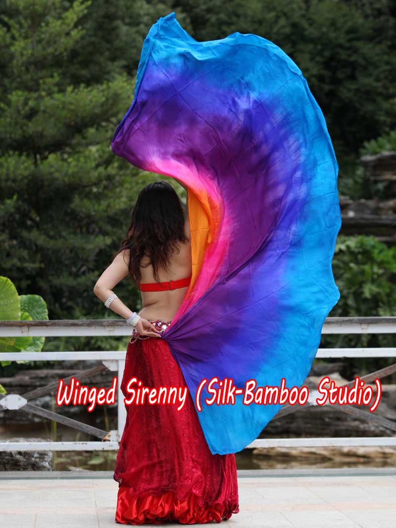 1 PIECE Iridescence circular 8 Mommes belly dance silk veil