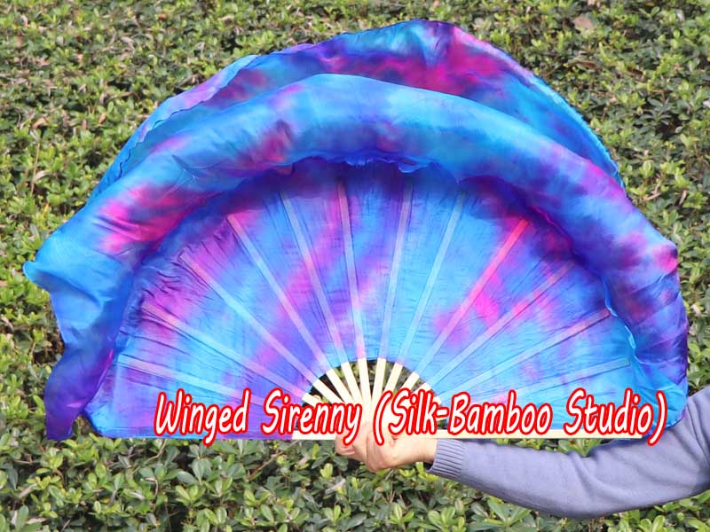 1 PIECE Mermaid Dream right hand big silk flutter fan
