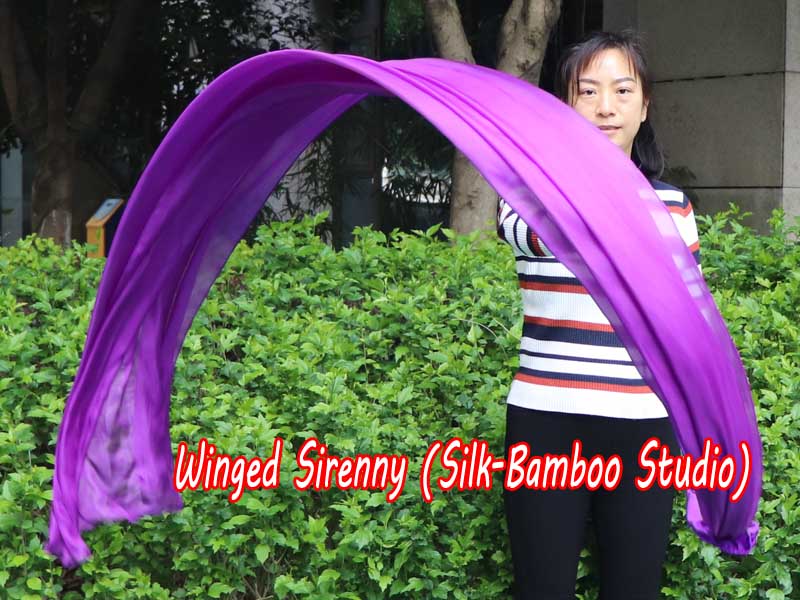 1 piece 2.5m (98") purple worship silk throw streamer
