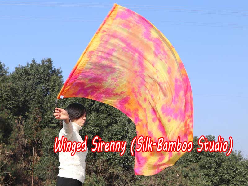 spinning silk flag poi 129cm (51") for Worship & Praise, Sakura