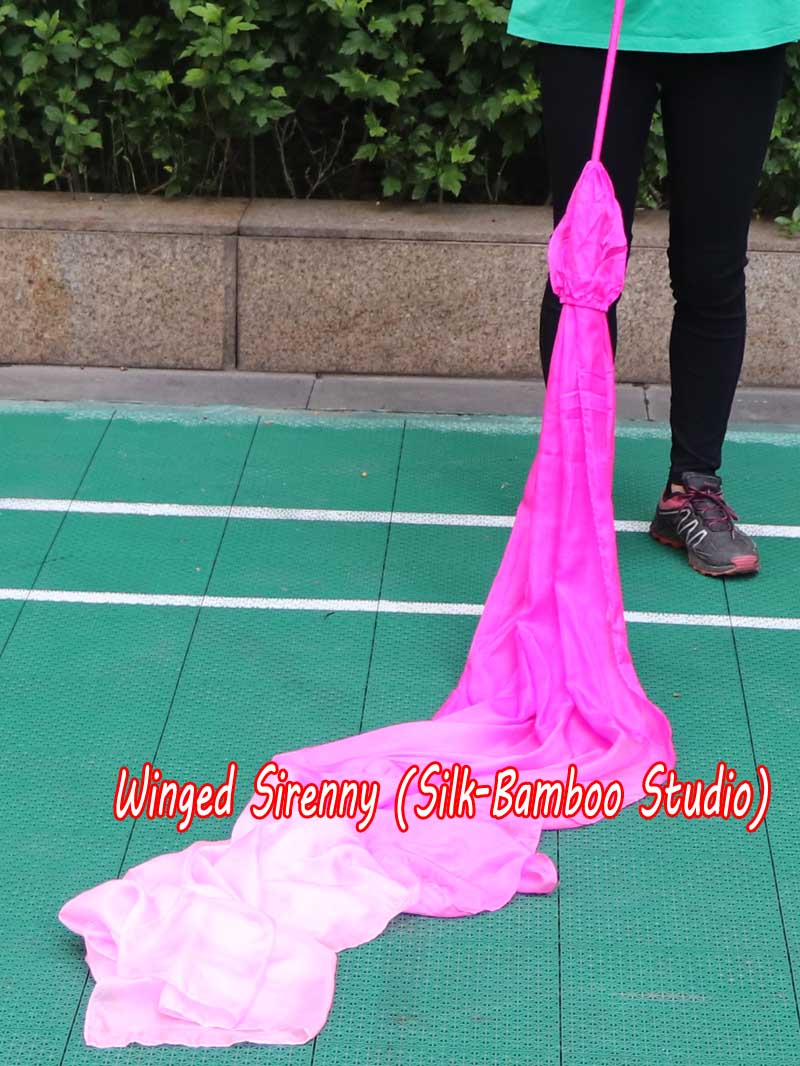 1 piece 2.5m (98") pink fading worship silk throw streamer