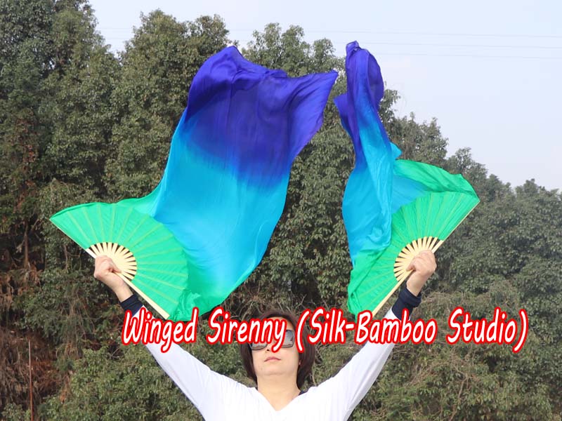 1 pair 1.1m (43") Adventure silk fan veils for kids