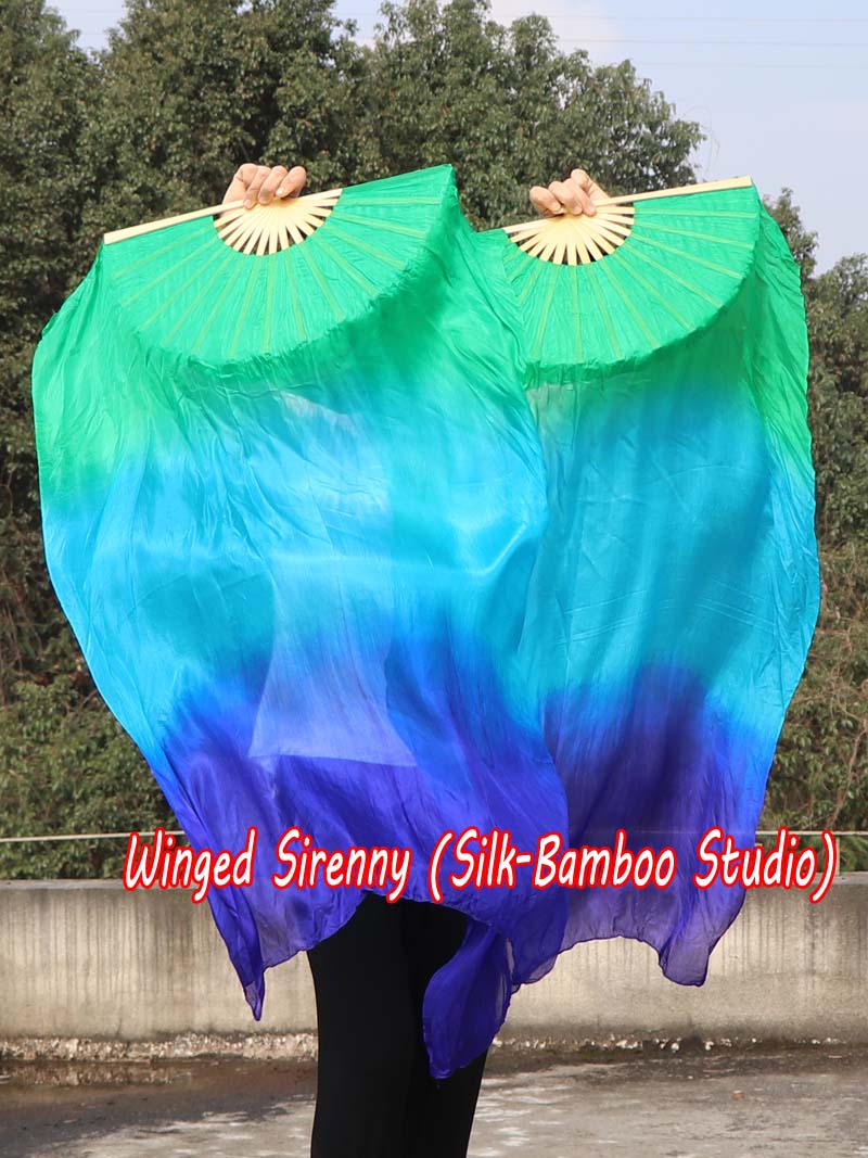 1 pair 1.1m (43") Adventure silk fan veils for kids