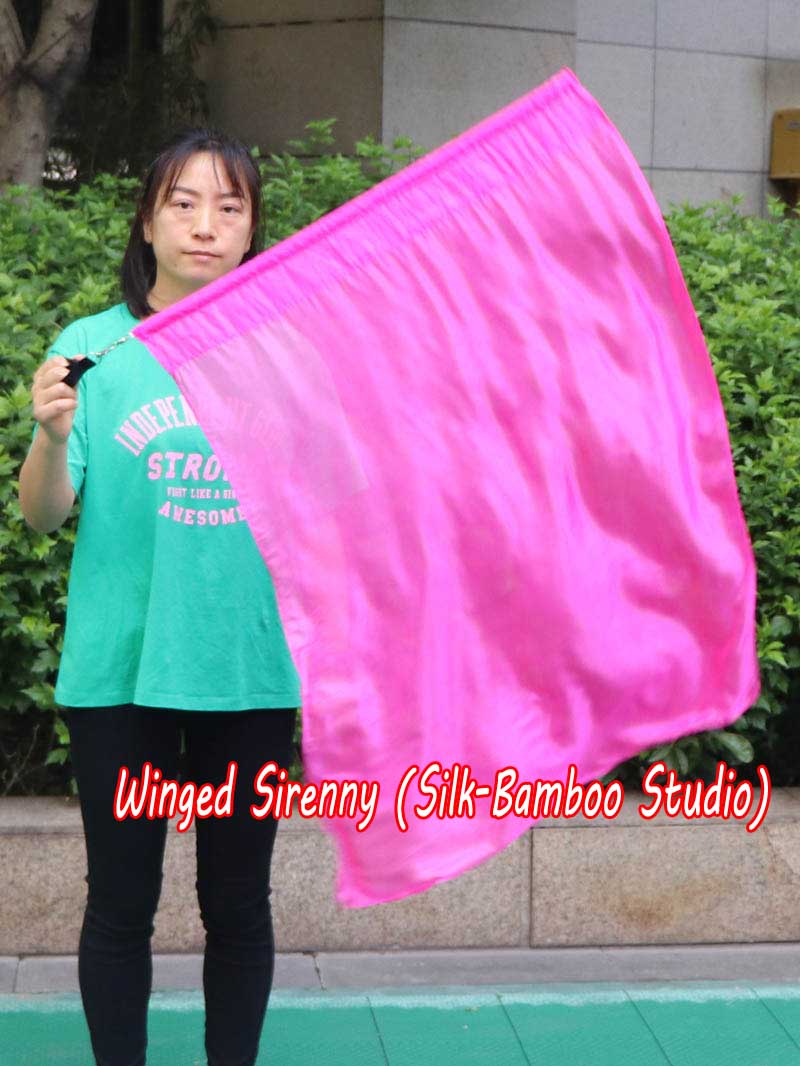 1pc 81cm (32") spinning silk flag poi for Worship & Praise, pink