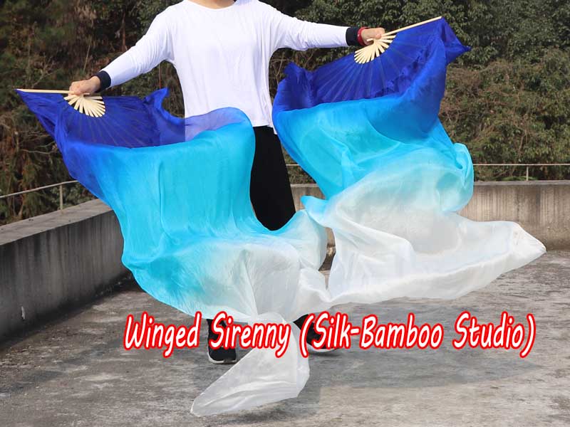 1 pair 1.8m (71") Grace belly dance silk fan veils