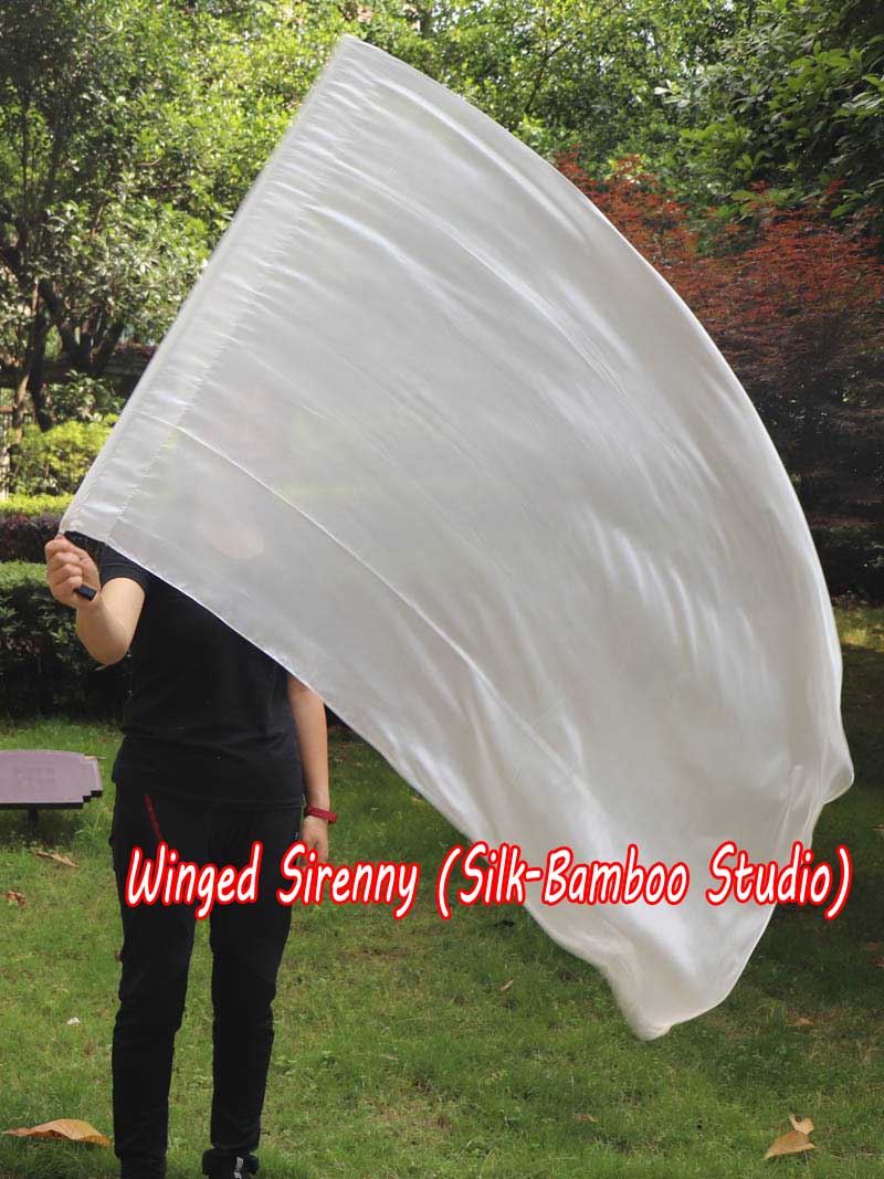 spinning silk flag poi 129cm (51") for Worship & Praise, white